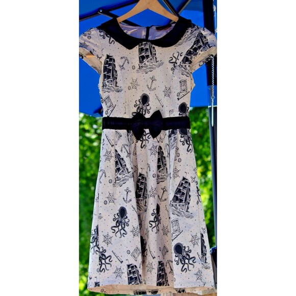 Sourpuss Cream Kraken’s Revenge Lizzie Dress Retired Rockabilly Pinup Style | XS - Picture 2 of 16